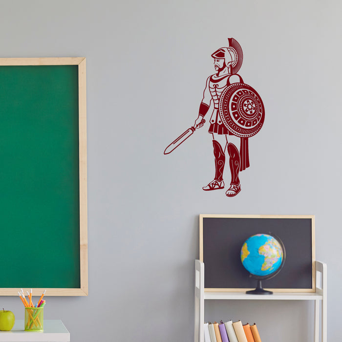 Vinyl Wall Decal Ancient Greek Warrior Greece Sword and Shield Stickers Mural Unique Gift (ig4959)