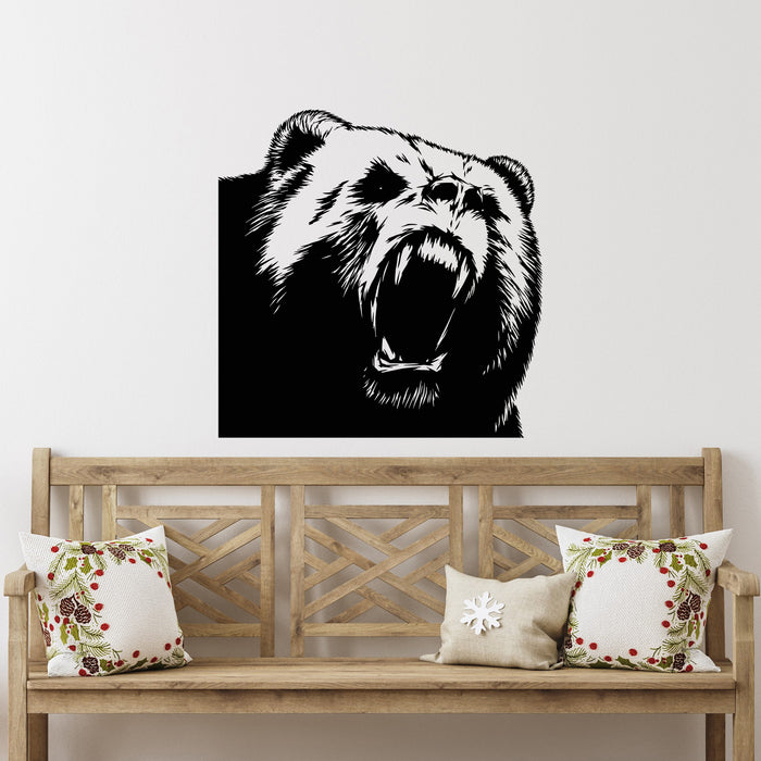 Vinyl Wall Decal Grizzly Bear Predator Animal Nature Stickers Unique Gift (882ig)