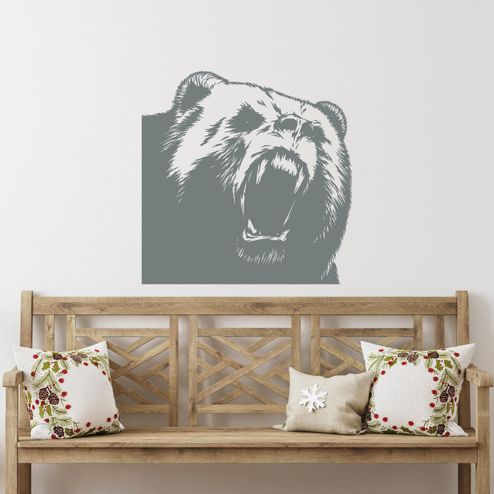 Vinyl Wall Decal Grizzly Bear Predator Animal Nature Stickers Unique Gift (882ig)