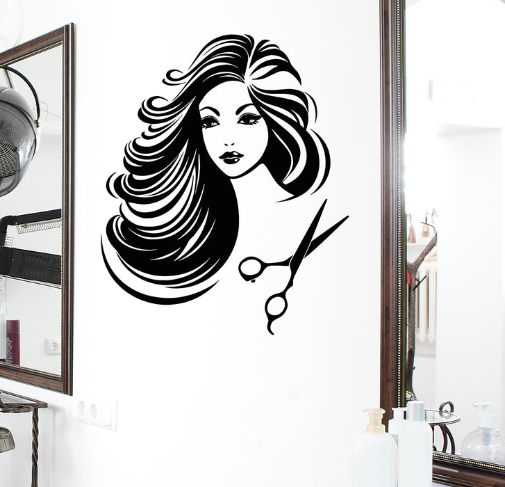 Wall Sticker Vinyl Decal Hot Sexy Girl Hair Salon Beauty Spa Stylist Unique Gift (ig2097)