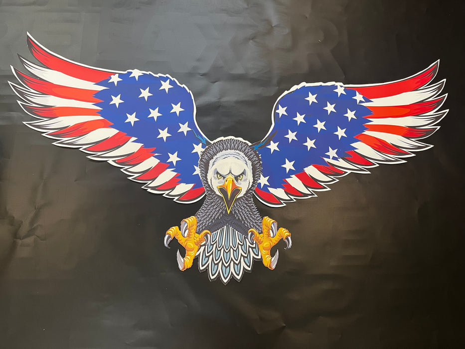 America’s Bird – the Bald Eagle American Flag styled with American Flag Wings 4th of July Independence Day decor Peel and Stick Patriotic Cool Interior Exterior Mural for Walls or Cars mc001