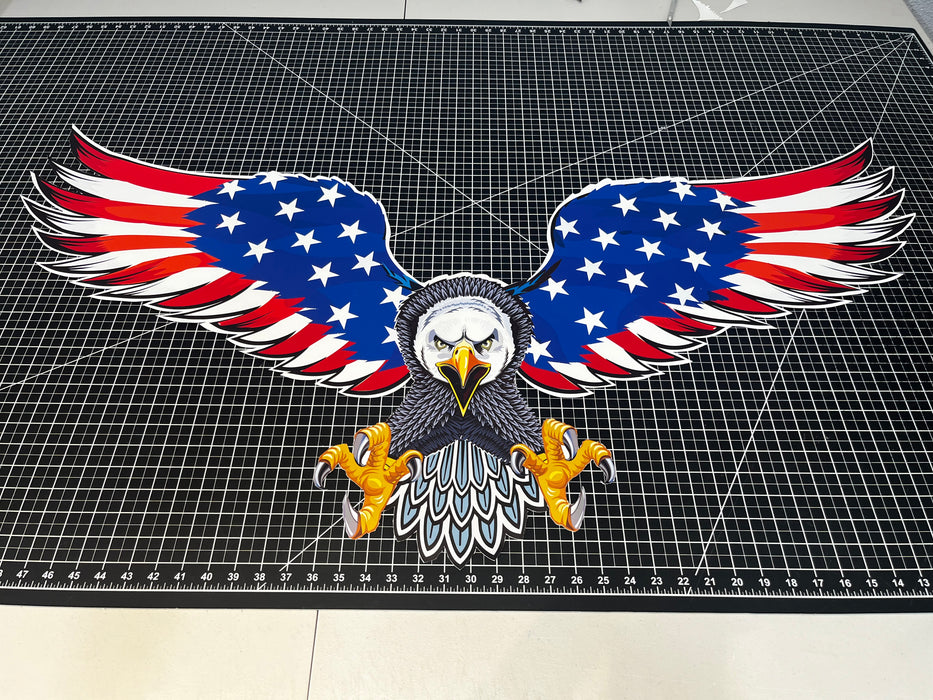 America’s Bird – the Bald Eagle American Flag styled with American Flag Wings 4th of July Independence Day decor Peel and Stick Patriotic Cool Interior Exterior Mural for Walls or Cars mc001