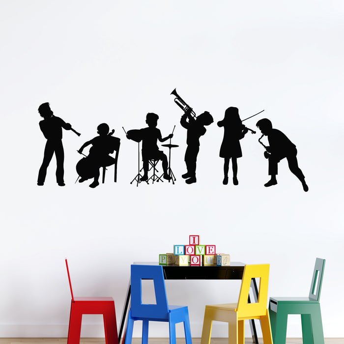 Vinyl Wall Decal Children's Art Music School Jazz Band Decor Stickers Mural (L050)