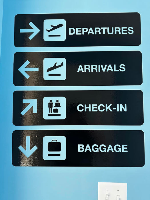 Vinyl Wall Decal Airport Signs Departure Arrival Baggage Decor Stickers Mural (L057)