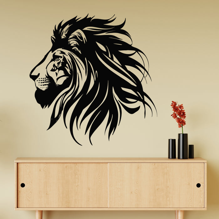 Vinyl Wall Decal Angry Animal Head Wild African Lion Decor Stickers Mural (L131)