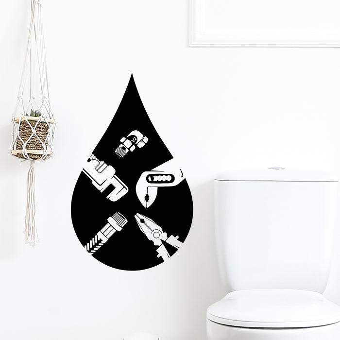 Vinyl Wall Decal Home Supply Logo Plumbing Mechanical Plumber Service Stickers Mural (g9997)