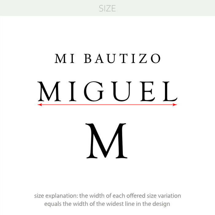 “Mi Bautizo” Minimalist Vinyl Decal – Custom Name & Initial for Baptism Backdrop w149