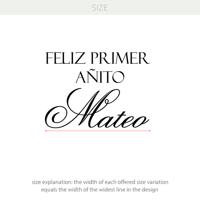 Custom “Feliz Primer Añito” Vinyl Decal – Personalized Spanish First Birthday Party Decoration w115