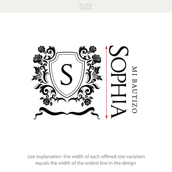 Mi Bautizo” Custom Vinyl Decal – Personalized Name & Crest for Baptism Backdrop Decoration w141