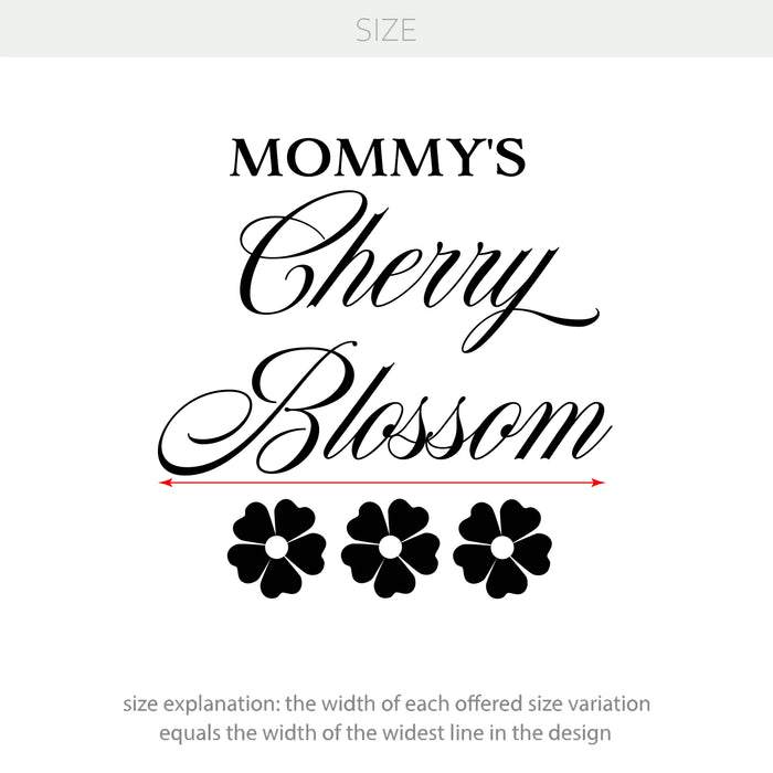 Spring Baby Shower Backdrop Decal Mommy’s Cherry Blossom Vinyl Sticker – with Floral Design for Girl or Gender Reveal Decor (4651ig)