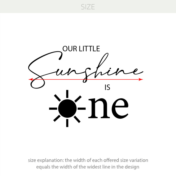 “Our Little Sunshine is One” Vinyl Decal – Custom First Birthday Backdrop Decoration w137