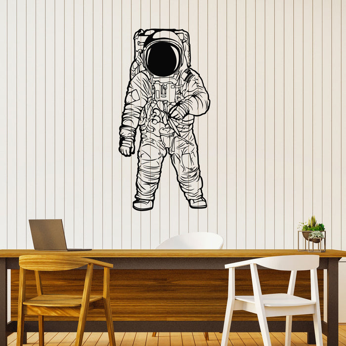 Vinyl Wall Decal Astronaut In Moon Man In Space Suit Kids Room Stickers Mural (g8665)