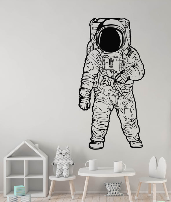 Vinyl Wall Decal Astronaut In Moon Man In Space Suit Kids Room Stickers Mural (g8665)