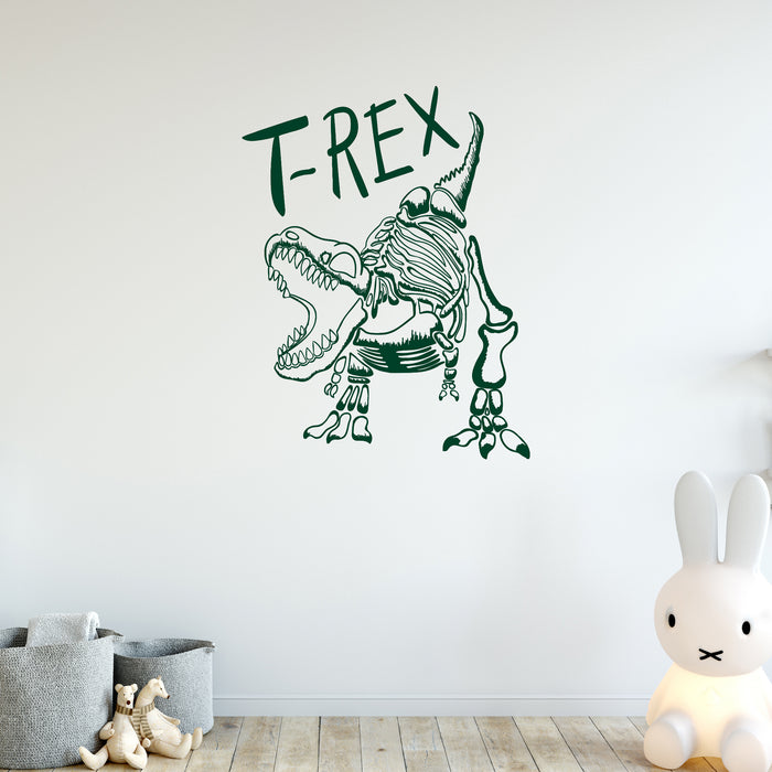 Vinyl Wall Decal Dinosaur Skeleton T-Rex Exhibit Stickers Unique Gift (835ig)