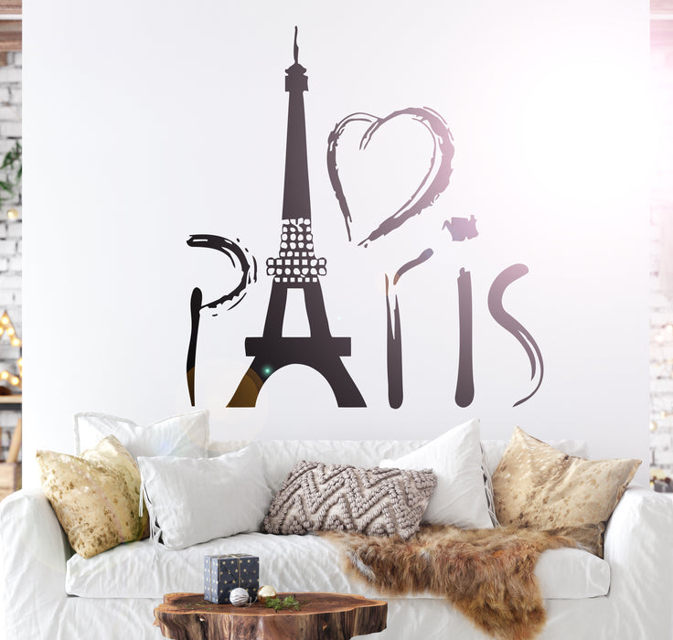 Wall Sticker Paris Eiffel Tower France Love Romantic Travel Living Room Decor (z706)