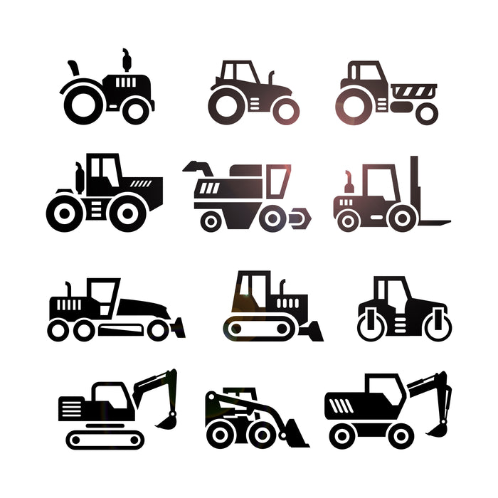 Construction Heavy Equipment Wall Vinyl Decal Children's Playroom Boy's Room Decor (4497ig)