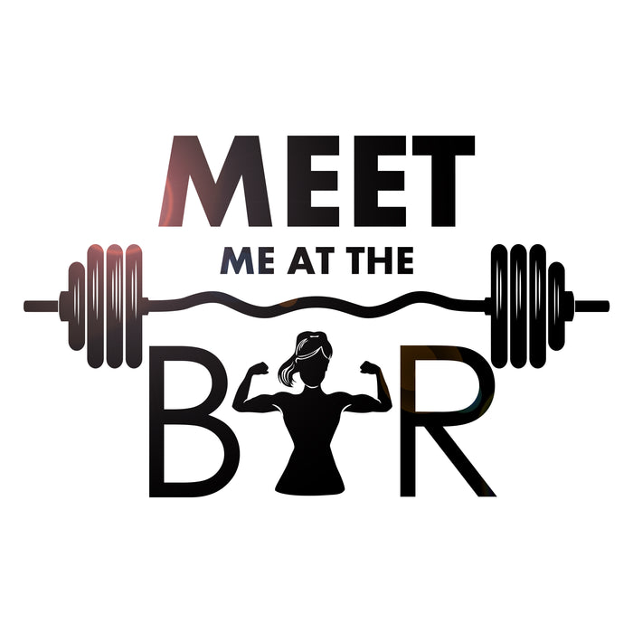 Funny Quote Wall Vinyl Decal Gym Fitness Club Decor Sport Girl Meet Me At The Bar Workout Sticker (4499ig)