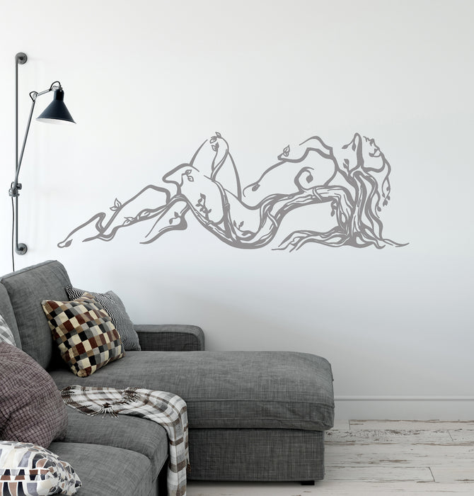 Vinyl Wall Decal Nature Girl Naked Saxy Tree Branches Stickers Unique Gift (971ig)