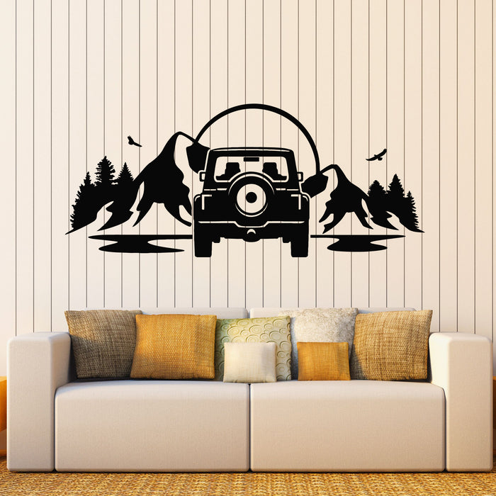 Виниловые наклейки на стену Внедорожник на открытом воздухе Джип Приключения Дикая природа Наклейки Фреска (g8677)