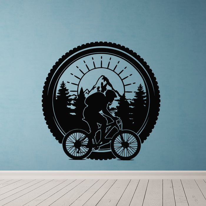 Vinyl Wall Decal Mountain Sports Bicycle Travel  Club Wheel Stickers Mural (g9281)
