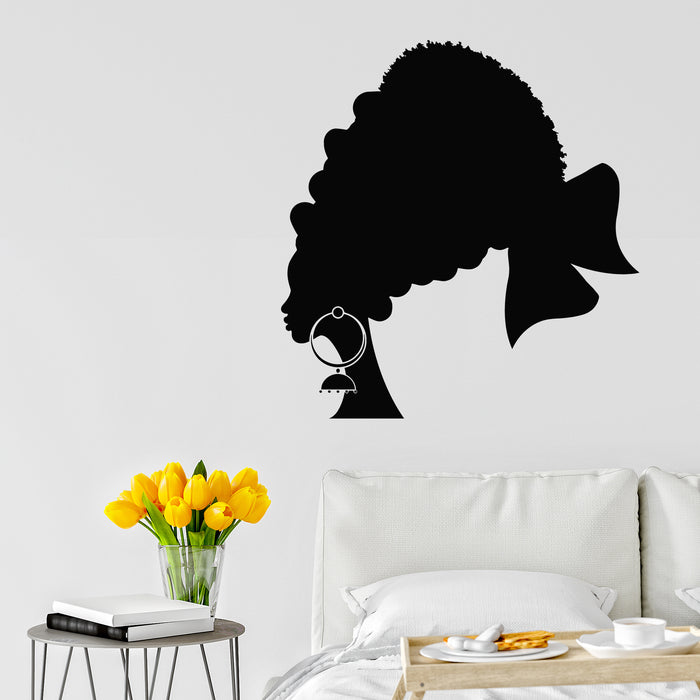 Vinyl Wall Decal Fashion Black Woman African Hairstyle Beauty Stickers Mural (g9031)