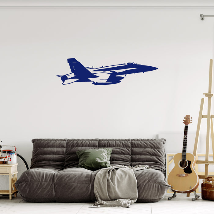 Vinyl Wall Decal Fighter Jet Aircraft Military Aviation Boy Room Stickers Unique Gift (ig4247)