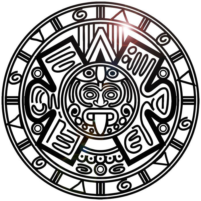 Vinyl Wall Decal Aztec Mayan Ancient Calendar Amulet Stickers Unique Gift (1448ig)