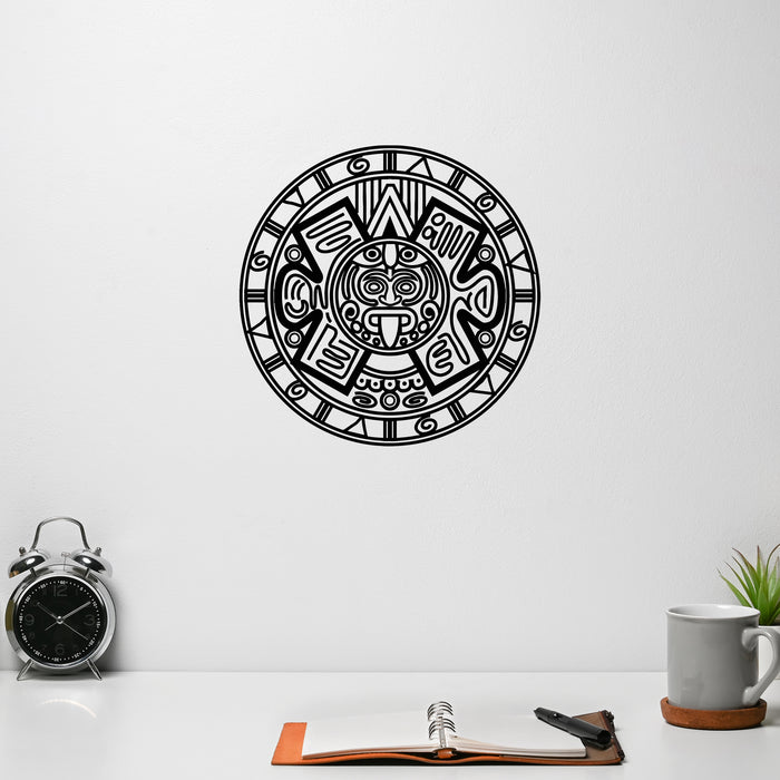 Vinyl Wall Decal Aztec Mayan Ancient Calendar Amulet Stickers Unique Gift (1448ig)