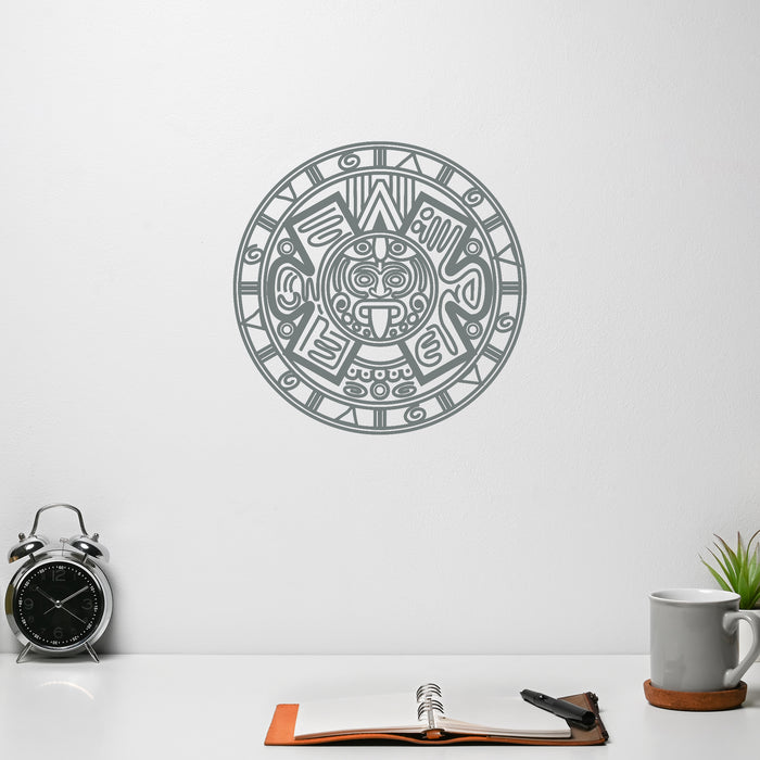 Vinyl Wall Decal Aztec Mayan Ancient Calendar Amulet Stickers Unique Gift (1448ig)