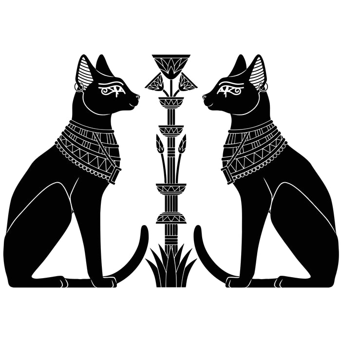 Autocollant mural en vinyle Chats égyptiens Bastet Dieu de l'Égypte ancienne Art Stickers Cadeau unique (ig4894)