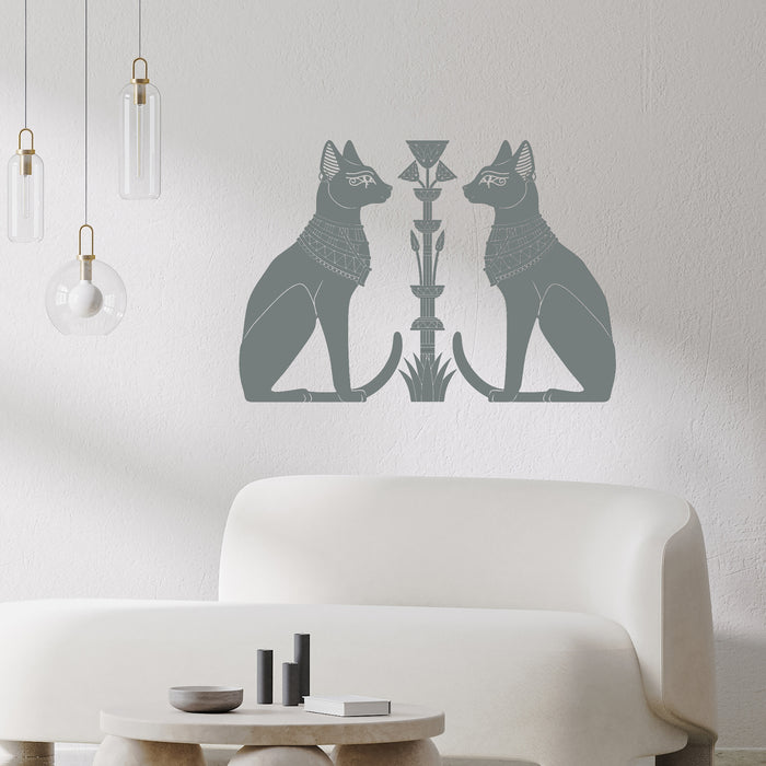 Autocollant mural en vinyle Chats égyptiens Bastet Dieu de l'Égypte ancienne Art Stickers Cadeau unique (ig4894)
