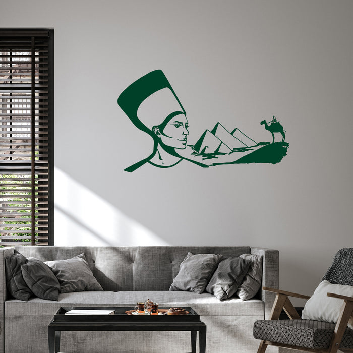 Vinyl Wall Decal Egypt Bedouin Desert Camel Cleopatra Egyptian Queen Stickers Unique Gift (1114ig)