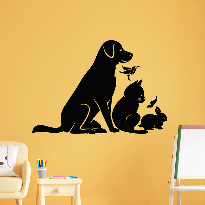 Vinyl Wall Decal Dog Cat Rabbit Pets Care Animals Shop Decor Stickers Mural (g9066)
