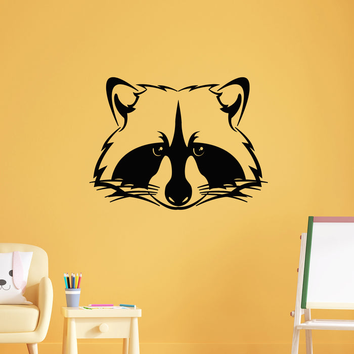 Vinyl Wall Decal Raccoon Face Predator Wild Animal Kids Room Stickers Mural (g9058)