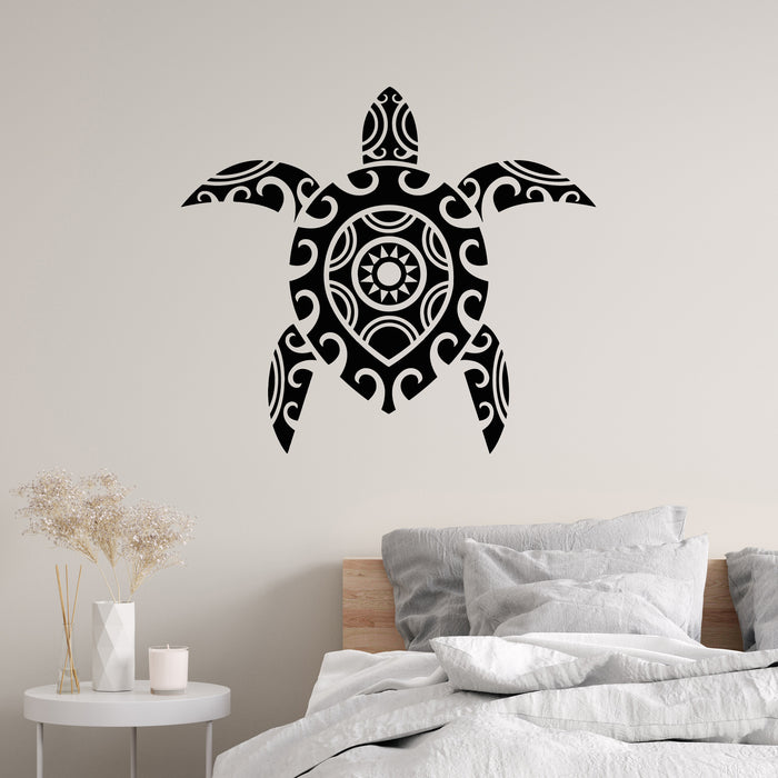 Vinyl Wall Decal Sea Turtle Swims Wild Animal Ornament Stickers Mural (g9463)