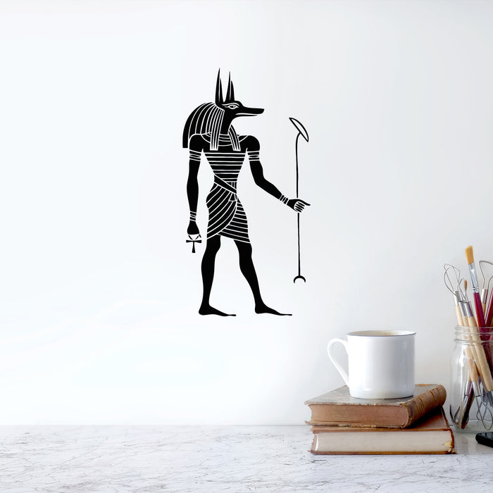 Vinyl Wall Decal Anubis God Egyptian Style Ancient Egypt Art Stickers Mural Unique Gift (ig5044)