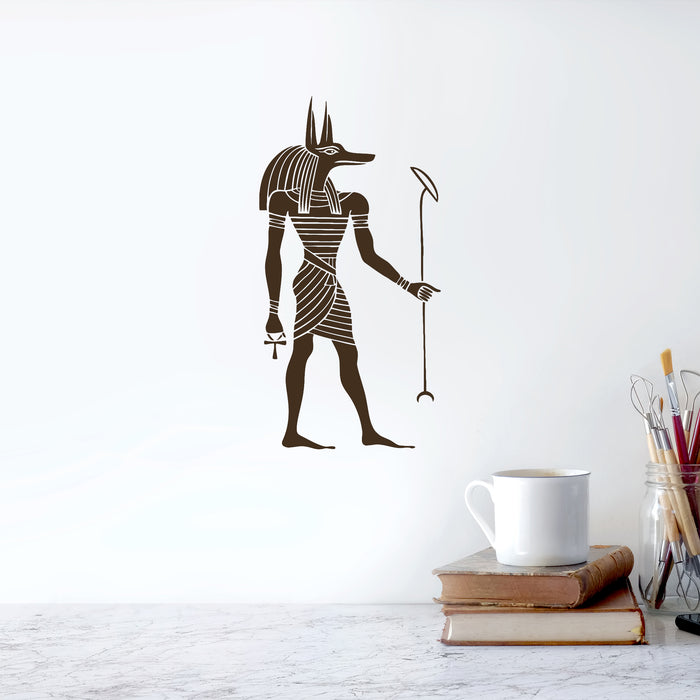 Vinyl Wall Decal Anubis God Egyptian Style Ancient Egypt Art Stickers Mural Unique Gift (ig5044)