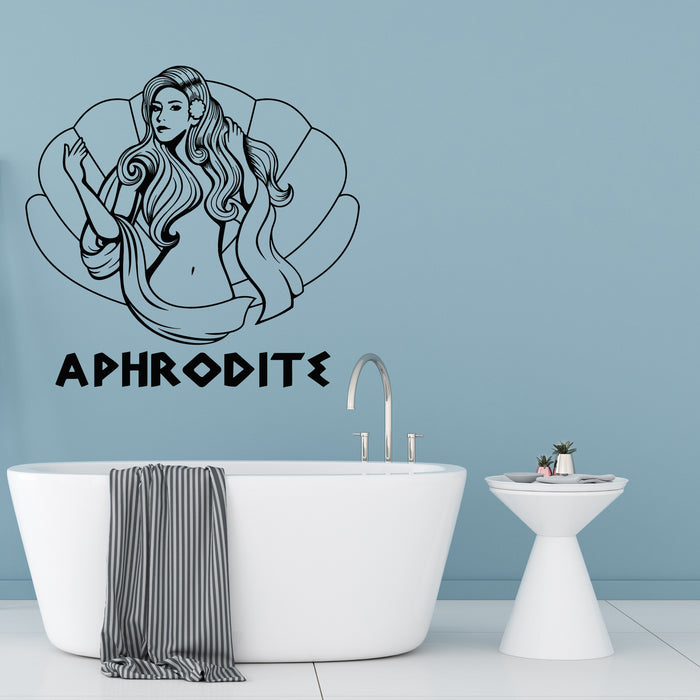 Vinyl Wall Decal Goddess Aphrodite Sexy Girl Water Sea Shell Stickers Mural (L002)