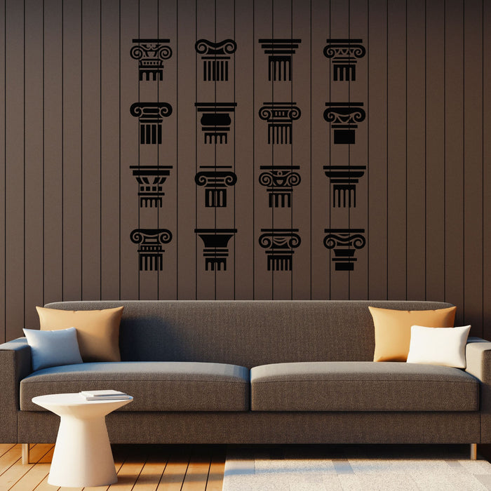 Vinyl Wall Decal Historical Column Ancient Art Icons Set Stickers Mural (g8626)