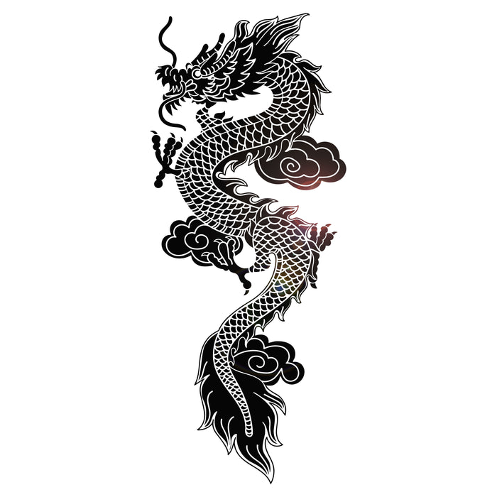 Vinyl Wall Decal Chinese Flying Dragon Fantasy Asian Style Stickers Unique Gift (1358ig)