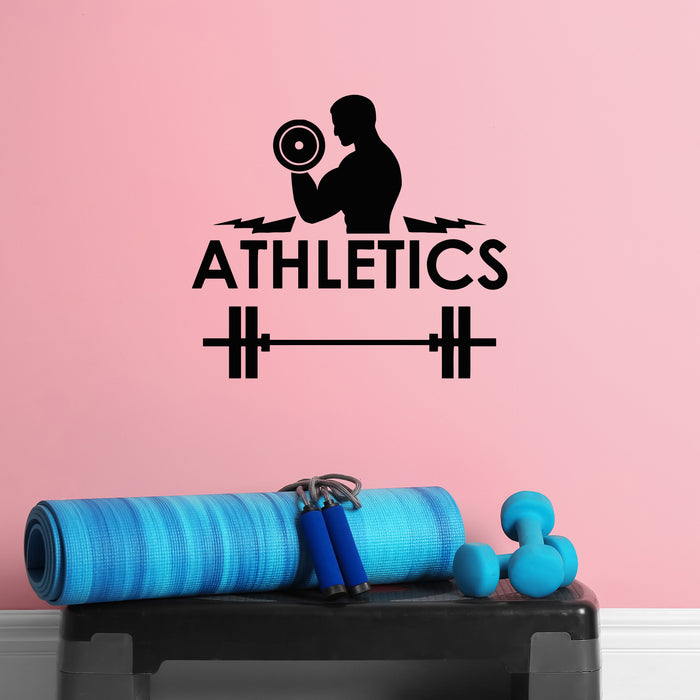 Vinyl Wall Decal Athletics Sports Fitness Motivation Gym Stickers Mural Unique Gift (ig3256)