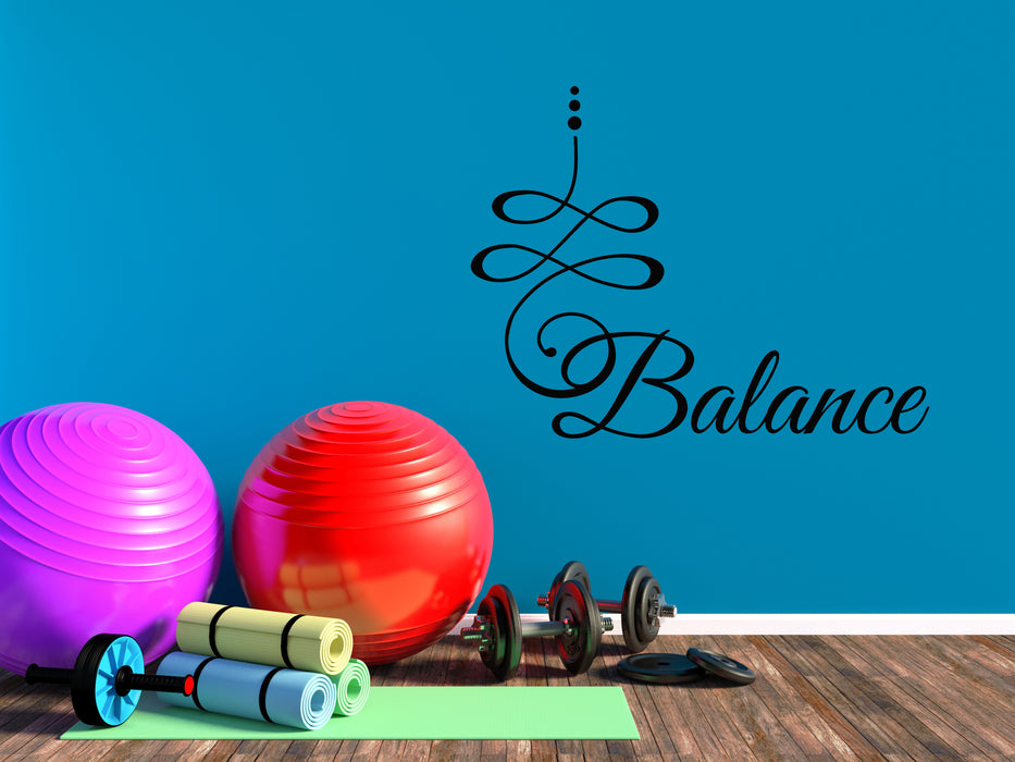 Vinyl Wall Decal Health Lifestyle Lettering Balance Energy Meditation Stickers Mural (g8565)