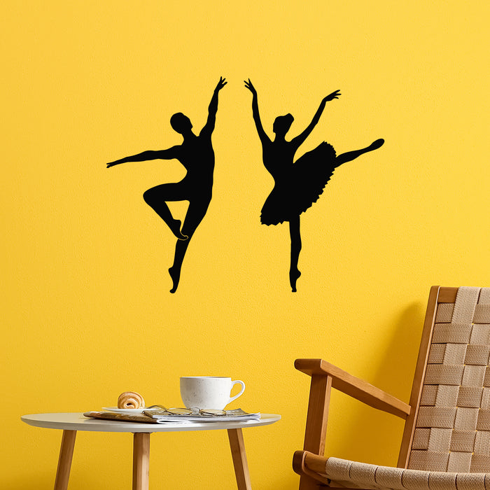 Vinyl Wall Decal Opera And Ballet Dancing Ballerinas Silhouette Stickers Mural (g9409)