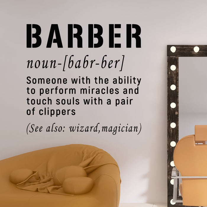 Vinyl Wall Decal Barber Professional Haircut Shaves Man's Style Stickers Mural (g9594)