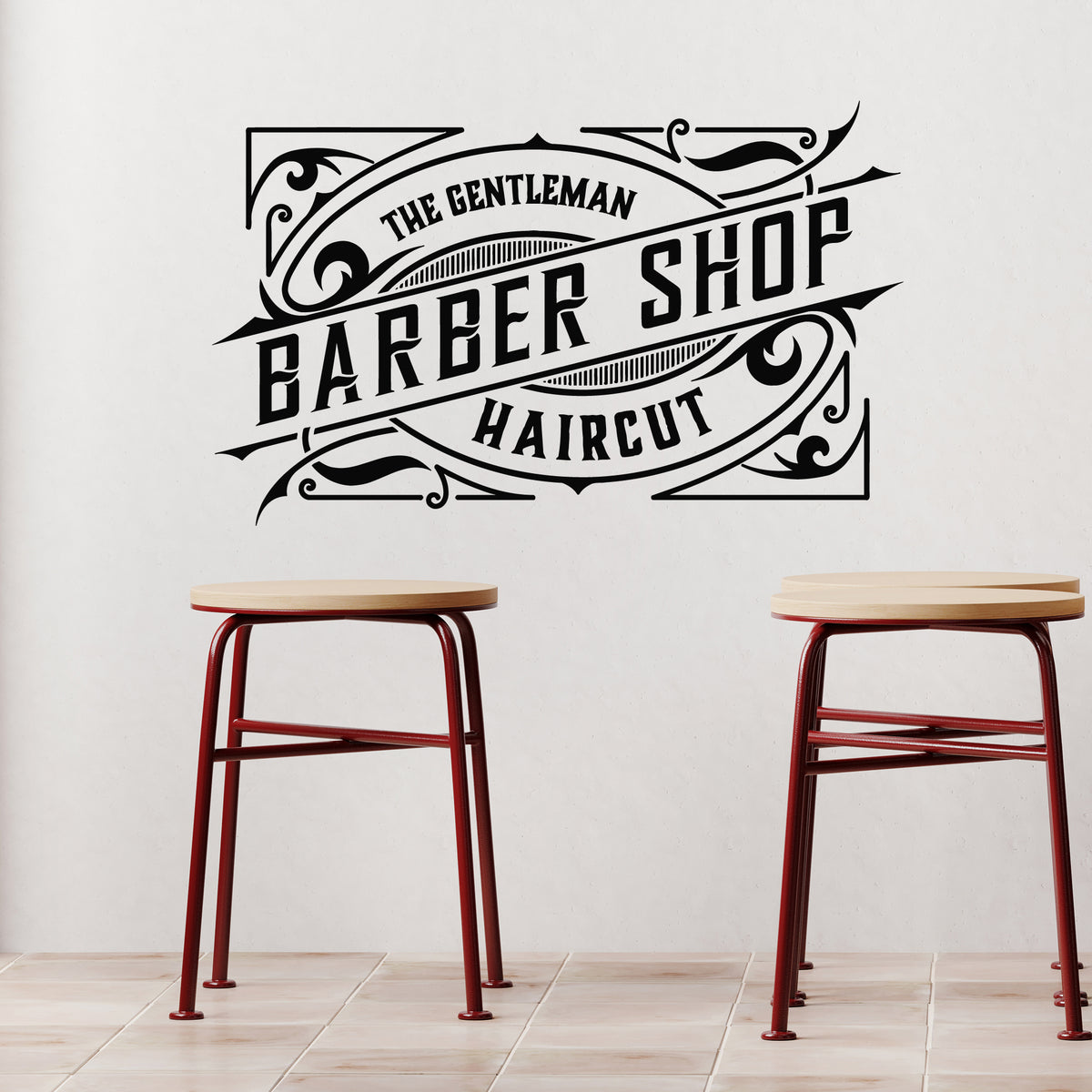 Vinyl Wall Decal Barber Shop Logo Haircut Shaves Men's Style Stickers ...