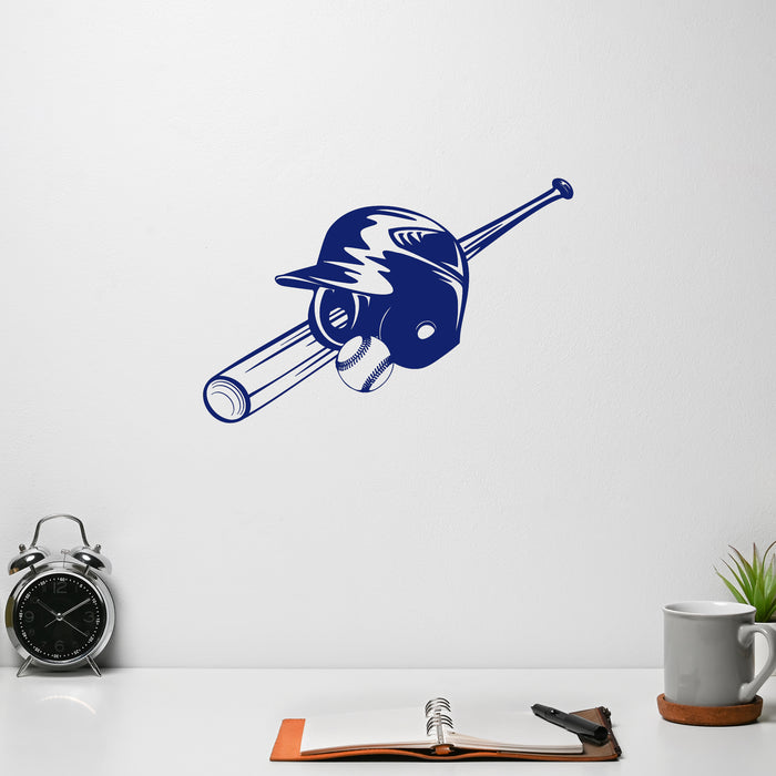 Vinyl Wall Stickers Baseball Bat Ball Hat Sports Boy Room Decal Mural Unique Gift (190ig)