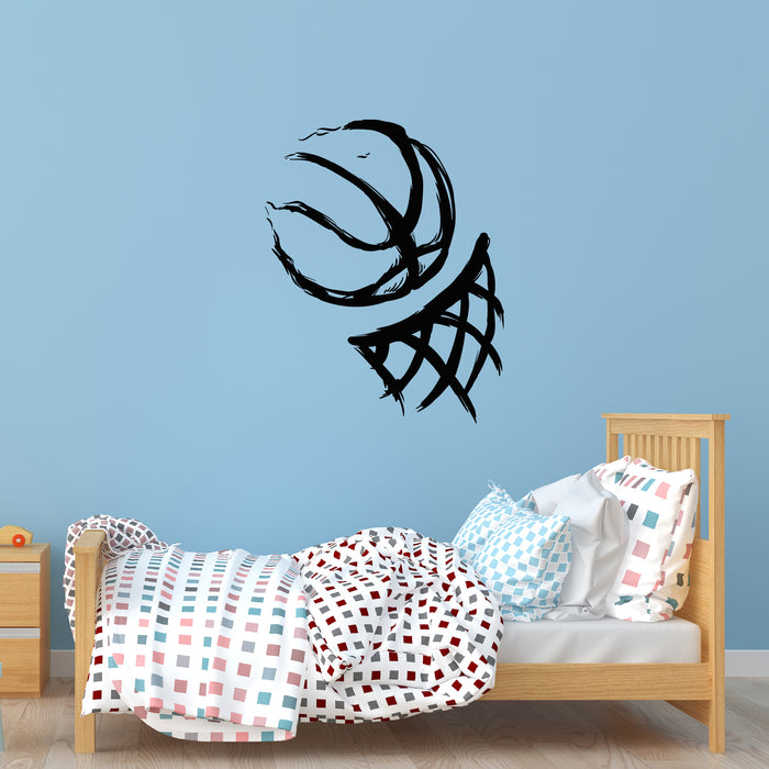 Vinyl Wall Decal Basketball Hoop Ball Sport Sports Fan Teen Room Stickers Unique Gift (ig3159)