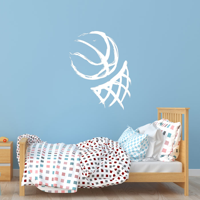 Vinyl Wall Decal Basketball Hoop Ball Sport Sports Fan Teen Room Stickers Unique Gift (ig3159)