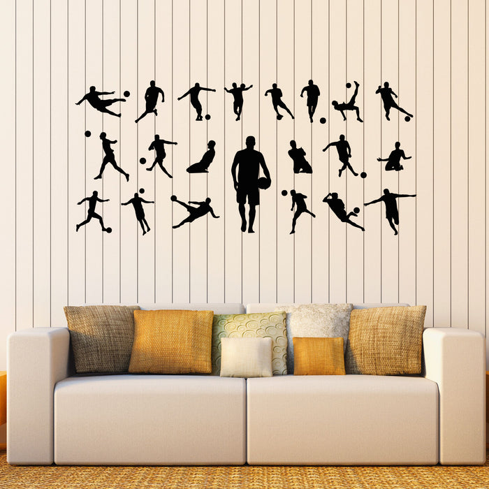 Vinyl Wall Decal Soccer Player Man Silhouette Sport Team Game Stickers Mural (g8585)