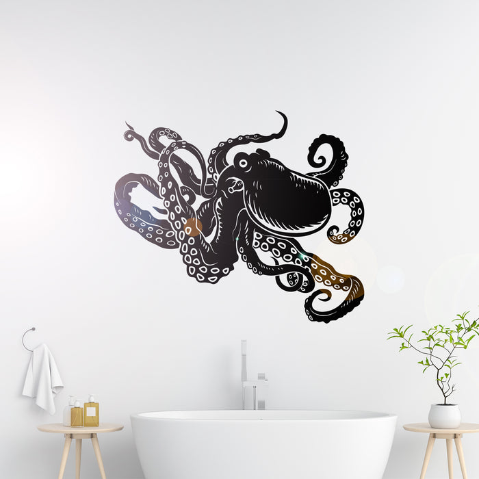 Octopus Vinyl Decal Marine Animal Sea Ocean Bathroom Wall Sticker Unique Gift (ig1965)